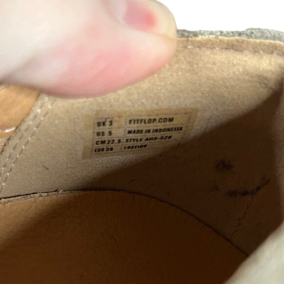 FITFLOP Womens 5 Crystal Platform Sneakerloafer TAN Leather Slip-On Shoes NEW - Picture 6 of 7
